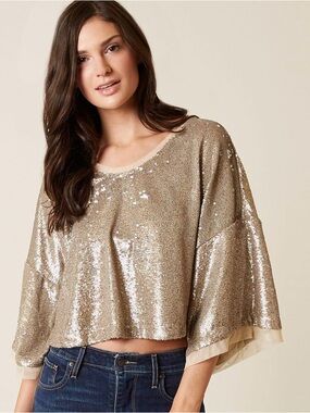 Free People Dreams Top in Champagne / Gold - XS
